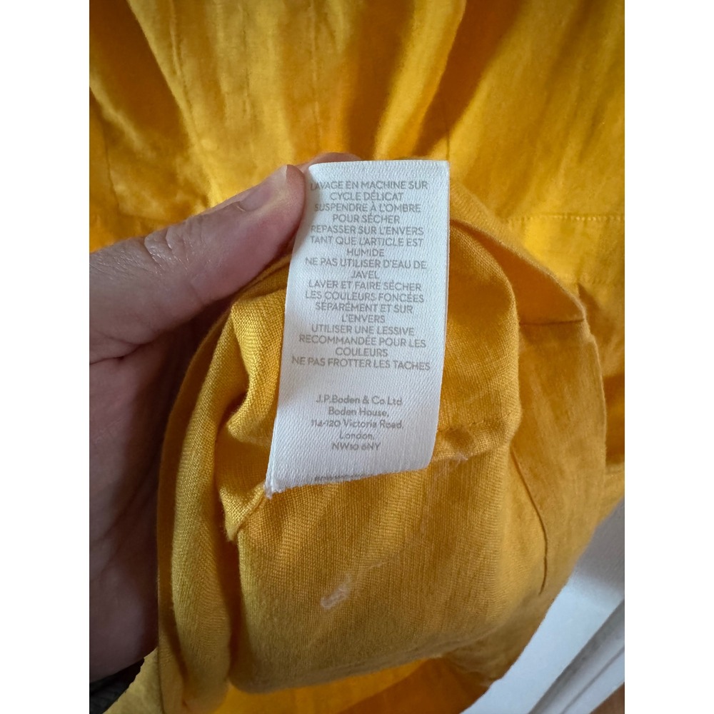 Boden Rae Yellow Linen Blend A-Line Midi Dress Size‎ 12P - Picture 10 of 10
